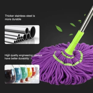 Microfiber stainless steel rod purple mop - Image 2