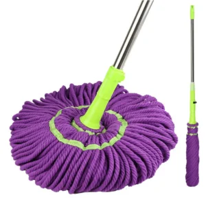 Microfiber stainless steel rod purple mop