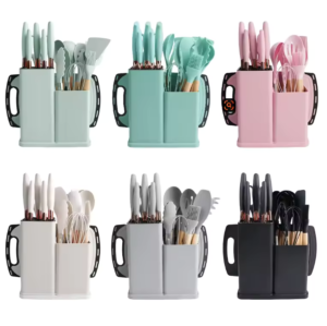 19 Pieces Silicone Utensils Sets with Knife Tools(Kitchenware set) - Image 2