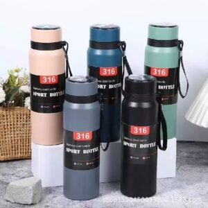 Sports Water Bottle, Stainless Steel, 800ml, With LED Temperature Display. - Image 2