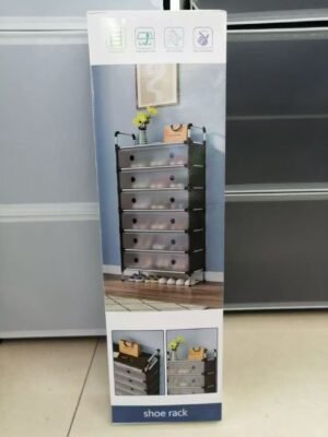 Regular 7 Tier Dustproof Shoe Rack with Cover