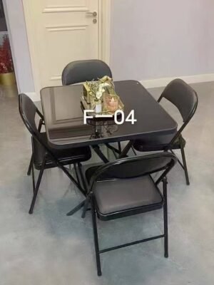 Foldable Glass dining table and chairs