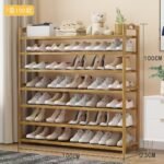 Bamboo 7-tier shoe rack organizer (100cm)