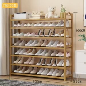 Bamboo 7-tier shoe rack organizer (100cm)