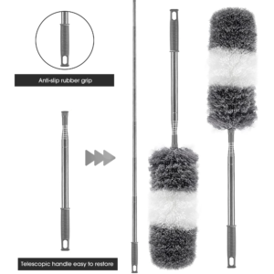 Microfiber duster for ceilings with handle