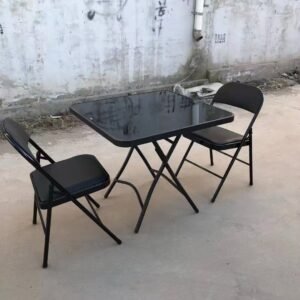Foldable Glass dining table and chairs - Image 3