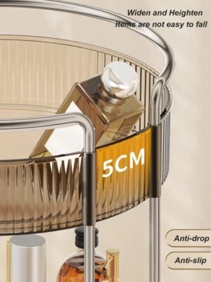 360° Rotating Makeup Organizer - Large Capacity Vanity Shelf for Cosmetics, Perfume & Skincare - Image 5