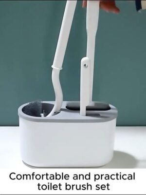3-in-1 Silicone Wall Mounted Toilet Brush Set - Image 4