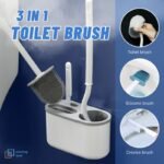 3-in-1 Silicone Wall Mounted Toilet Brush Set