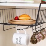 Under-shelf hanging basket organizer