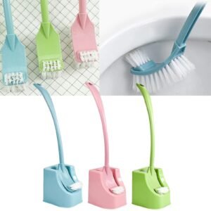Curved Double Sided Toilet Brush With Holder