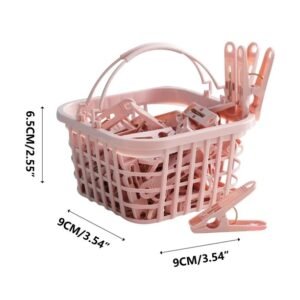 30pcs Plastic Clothes Pins, Clothes Drying Clips, Windproof Clothes Clips, Small Clothes Pegs (With Basket) - Image 3