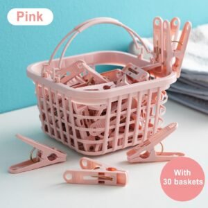 30pcs Plastic Clothes Pins, Clothes Drying Clips, Windproof Clothes Clips, Small Clothes Pegs (With Basket) - Image 4
