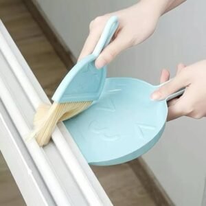 12psc Mini Cute Table Dustpan & Brush Set – Cat Design - Image 2