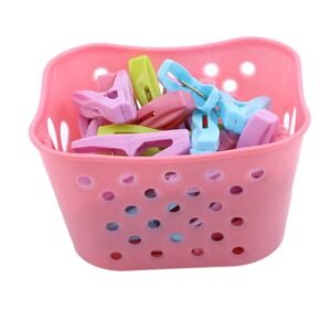 Colorful 30PCS Plastic Clothes Pegs With Basket - Image 4