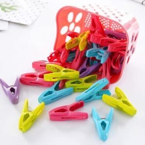 Colorful 30PCS Plastic Clothes Pegs With Basket - Image 5
