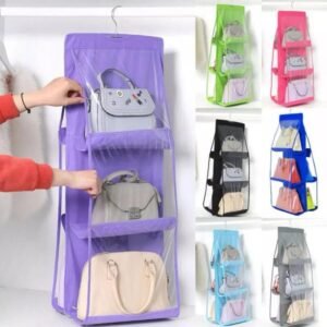 Hanging handbag organizer