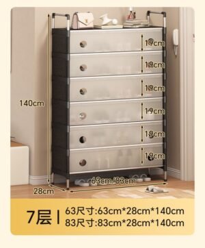High quality 7-Layer Dustproof Shoe Rack Big-pipe (63cm) - Image 3