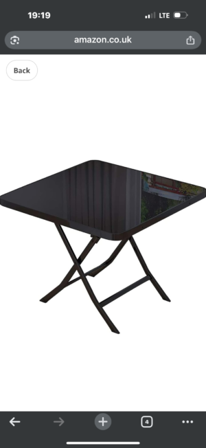 Foldable Glass dining table and chairs - Image 7