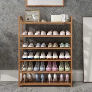 Bamboo 7-tier shoe rack organizer (100cm) - Image 2