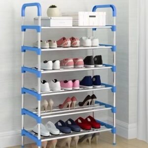 6-tier easy-to-assemble shoe rack (big pipe) old original design with colors - Image 2