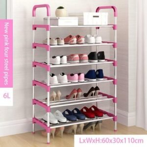6-tier easy-to-assemble shoe rack (big pipe) old original design with colors