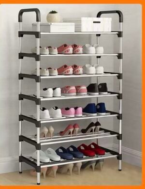 7-tier easy-to-assemble shoe rack (big pipe) old original design with colors - Image 2