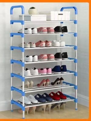 7-tier easy-to-assemble shoe rack (big pipe) old original design with colors - Image 4