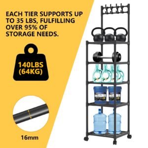 Multifunctional 5-layer metal hook storage rack - Image 5