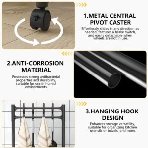 Multifunctional 5-layer metal hook storage rack - Image 2