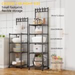 Multifunctional 5-layer metal hook storage rack