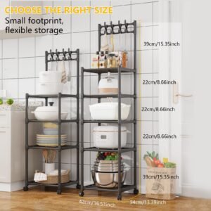 Multifunctional 5-layer metal hook storage rack