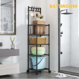 Multifunctional 5-layer metal hook storage rack - Image 3