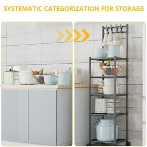 Multifunctional 5-layer metal hook storage rack - Image 4