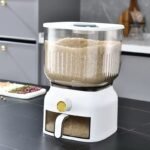 10kg Large Capacity Airtight Food Storage Container for Rice Flour Pasta with Locking Lid and Scoop