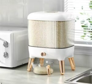 10kg Rice Dispenser Light Luxury Gold-Plated Button