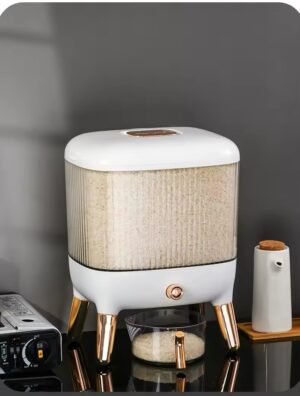 10kg Rice Dispenser Light Luxury Gold-Plated Button - Image 3