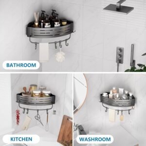 Punch-Free Triangle Storage Rack Bathroom Storage Rack - Image 7