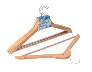 Solid Wood Clothes Rack Wooden Clothes Hanger (pack of 3)