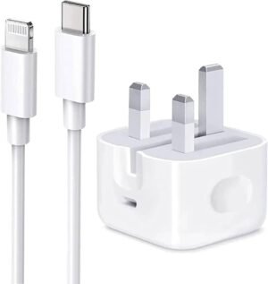 Apple 20W USB-C Power Adapter and a USB-C to Lightning Cable
