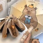 Capybara" cartoon-themed folding umbrella