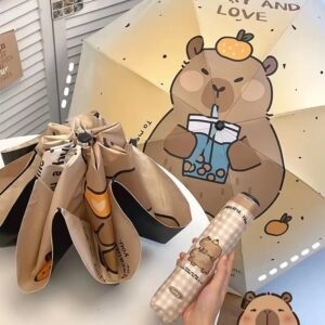 Capybara" cartoon-themed folding umbrella