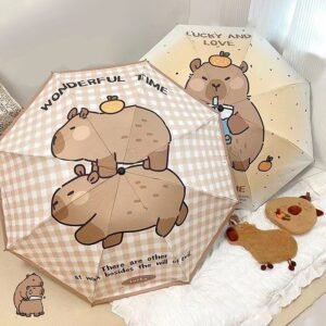 Capybara" cartoon-themed folding umbrella - Image 3