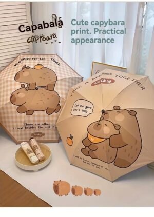 Capybara" cartoon-themed folding umbrella - Image 4