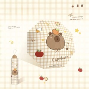 Capybara" cartoon-themed folding umbrella - Image 2