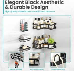 5-pieces Corner Shower Caddy Set