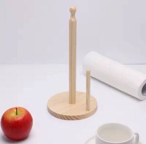 Wooden Standing Paper Towel Holder - Image 2