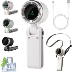 Portable Handheld Turbo Fan With Neck Rope (Rechargeable) - Image 2