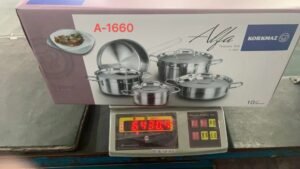 9psc KORKMAZ A1660 polished stainless pot - Image 2
