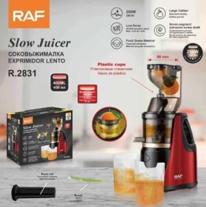 RAF Slow Juicer, model R.2831, featuring a 250W motor.